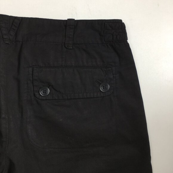 VINCE Black Wide Leg Waist Detail Logo Buttons Pant - Picture 9 of 10